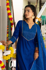 Nihira Leheriya Blue Suit Set 233-BLU