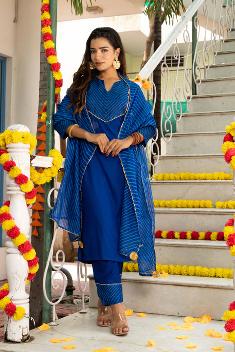 Nihira Leheriya Blue Suit Set 233-BLU