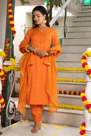 Nihira Leheriya Orange Suit Set 233-ORG