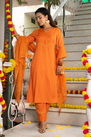 Nihira Leheriya Orange Suit Set 233-ORG