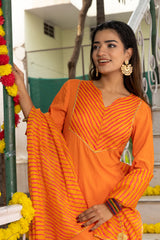 Nihira Leheriya Orange Suit Set 233-ORG