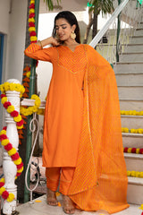 Nihira Leheriya Orange Suit Set 233-ORG
