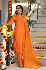 Nihira Leheriya Orange Suit Set 233-ORG