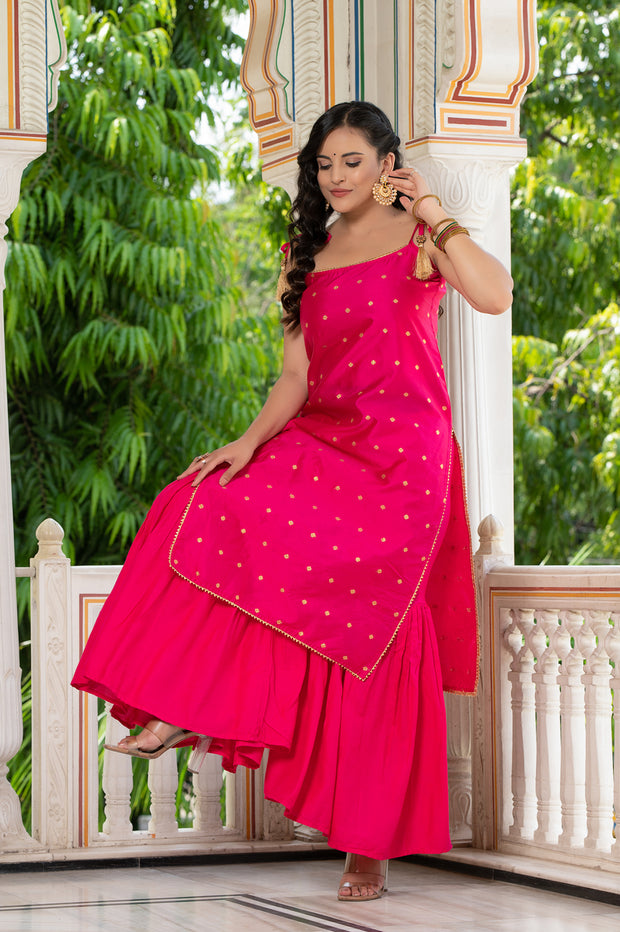 Aks Pink Sharara Set 235-PNK