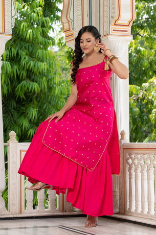 Aks Pink Sharara Set