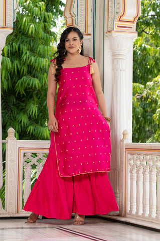 Aks Pink Sharara Set