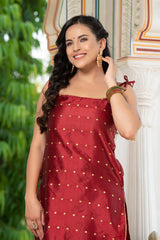 Aks Red Sharara Set 235-RED