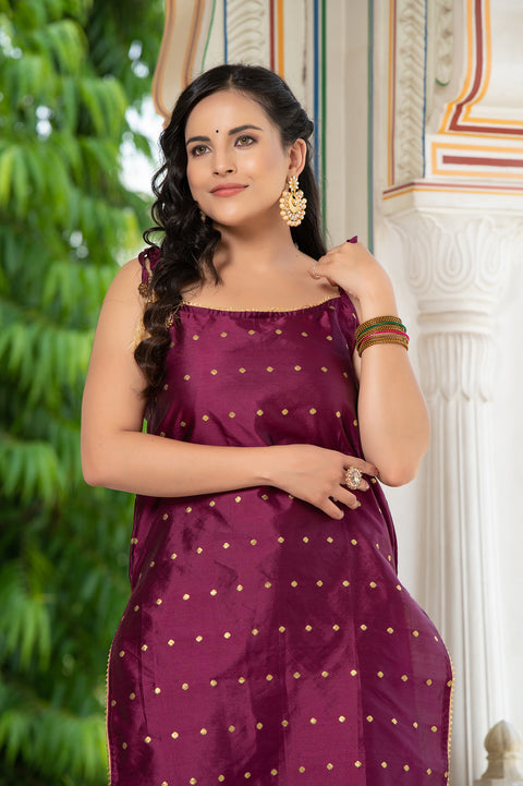 Aks Wine Sharara Set 235-WNE