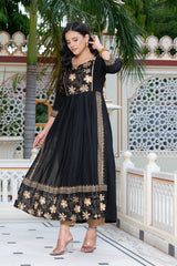 Black Block Print Kurta 236-BLK