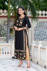 Black Block Print Kurta 236-BLK
