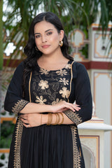Black Block Print Kurta 236-BLK