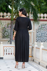 Black Block Print Kurta 236-BLK