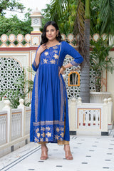 Blue Block Print Kurta 236-BLU