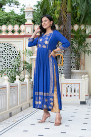 Blue Block Print Kurta 236-BLU