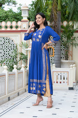 Blue Block Print Kurta 236-BLU