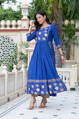 Blue Block Print Kurta 236-BLU