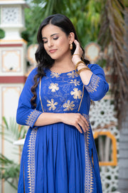 Blue Block Print Kurta 236-BLU