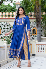 Blue Block Print Kurta 236-BLU