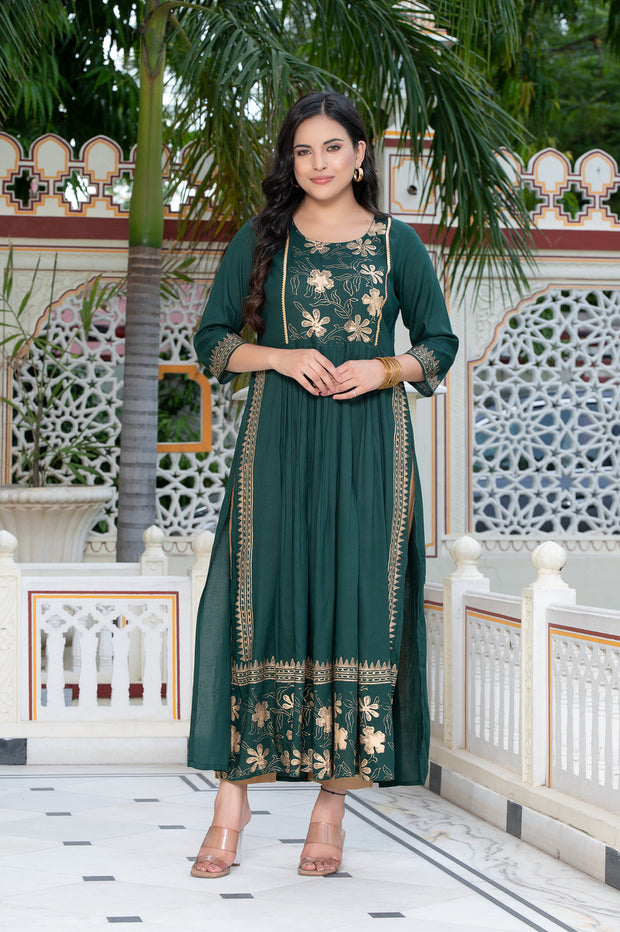 Green Block Print Kurta 236-GRN