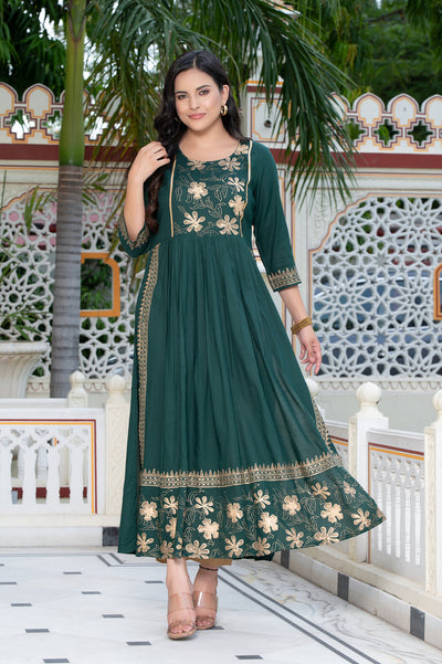 Green Block Print Kurta 236-GRN