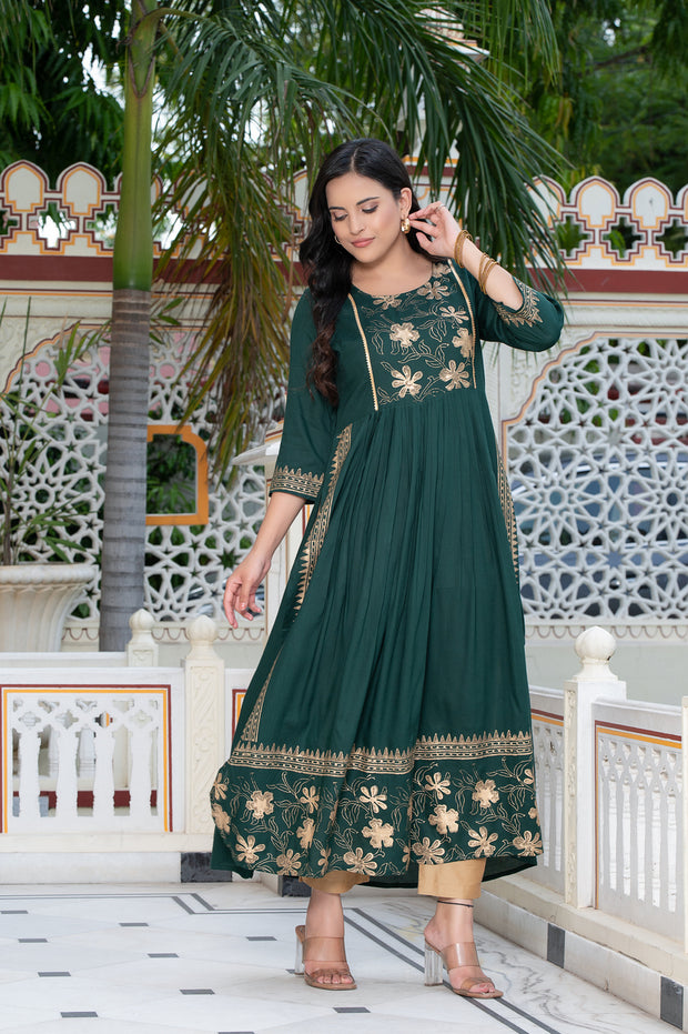 Green Block Print Kurta 236-GRN