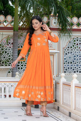 Orange Block Print Kurta 236-ORG