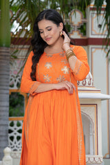 Orange Block Print Kurta 236-ORG
