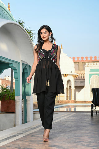 Bageecha Co-ord Set 247-BLK