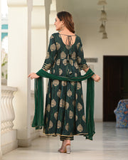 Foil Printed Green Suit Set 254-GRN