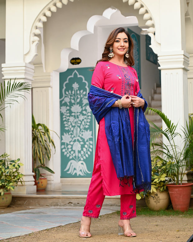 Embroidered Suit Set 265-PNK
