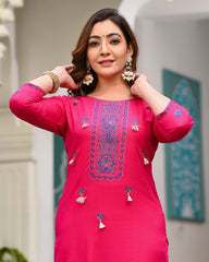 Embroidered Suit Set 265-PNK