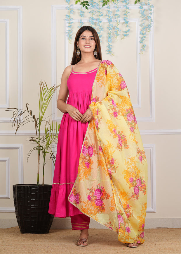 Pink Cotton Solid Kurta Set 270-PNK