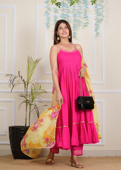 Pink Cotton Solid Kurta Set 270-PNK