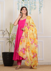 Pink Cotton Solid Kurta Set 270-PNK