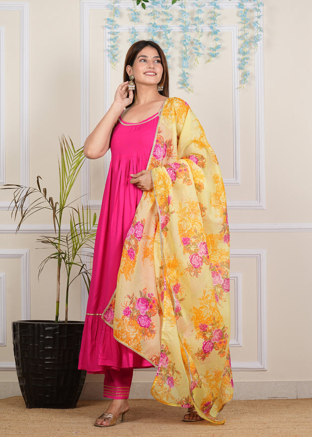 Pink Cotton Solid Kurta Set 270-PNK