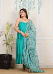 Skyblue Cotton Solid Kurta Set 270-SKB