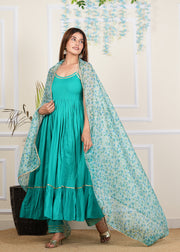 Skyblue Cotton Solid Kurta Set 270-SKB