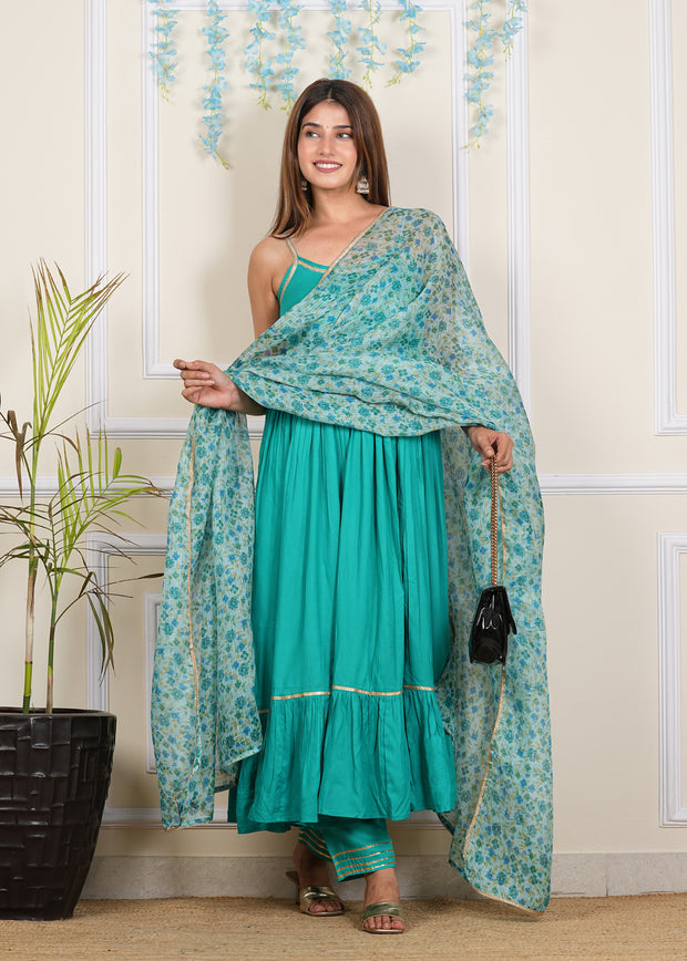 Skyblue Cotton Solid Kurta Set 270-SKB