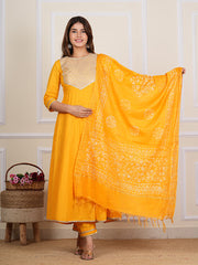 Mustard Cotton Embroidered Kurta Set 272-MST