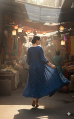 Teal Blue Embroidered Anarkali Suit Set – Heavy Zari & Sequin Work with Dupatta