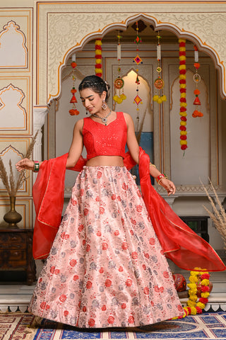 Aahana Red Lehenga Set 124-Red