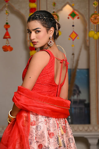 Aahana Red Lehenga Set 124-Red