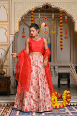 Aahana Red Lehenga Set 124-Red