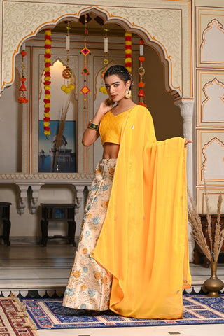 Aahana Yellow Lehenga Set 124-YLW