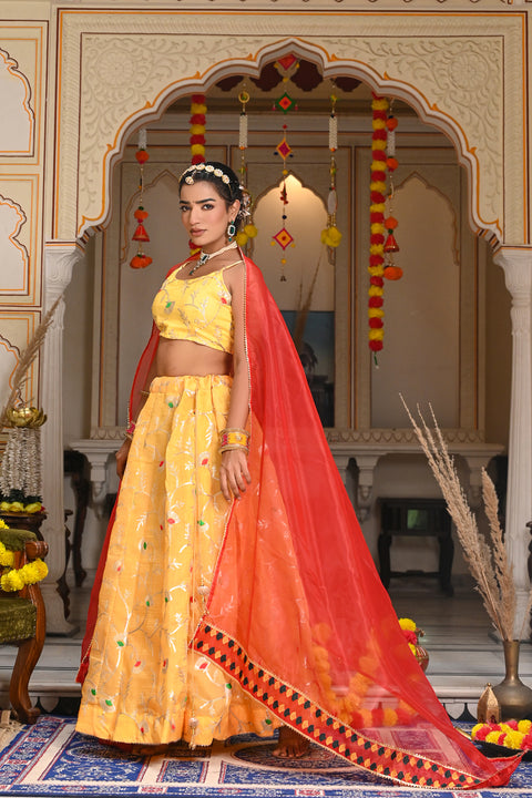 Ati Yellow Lehenga Set 125-YLW