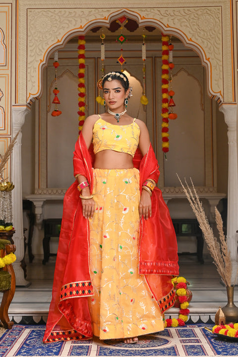 Ati Yellow Lehenga Set 125-YLW
