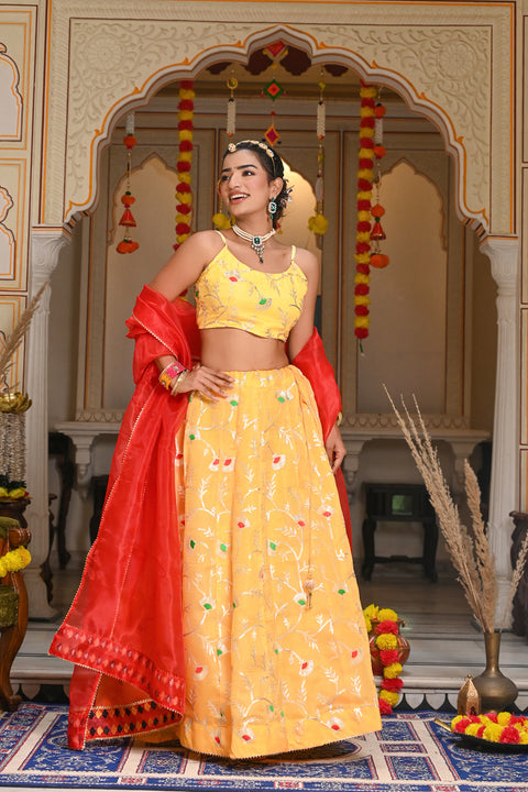 Ati Yellow Lehenga Set 125-YLW