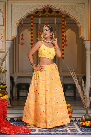Ati Yellow Lehenga Set 125-YLW