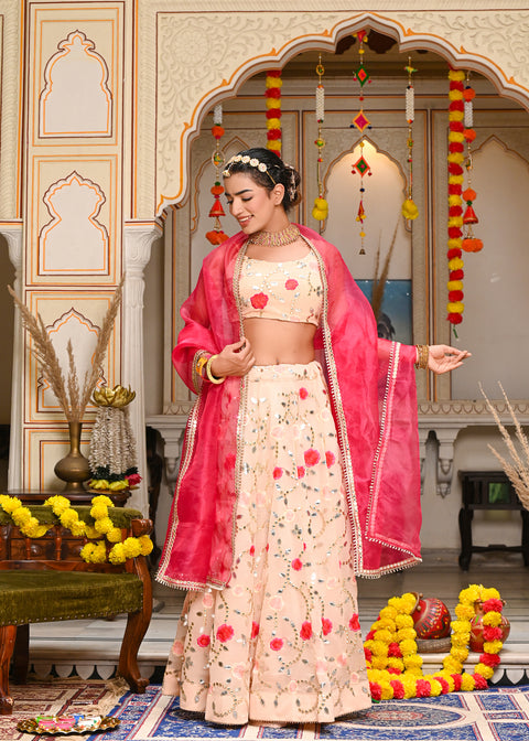 Adya Peach Lehenga Set 126-PCH