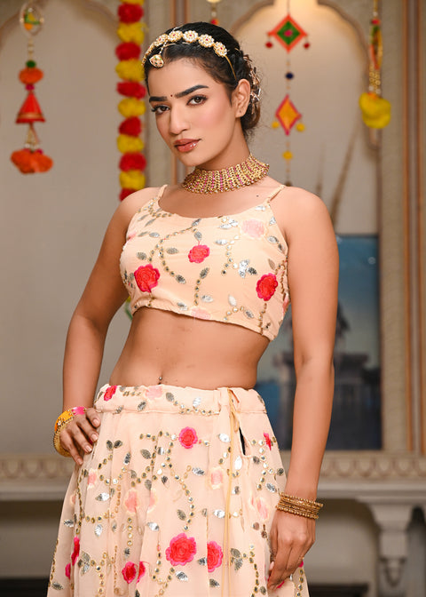 Adya Peach Lehenga Set 126-PCH